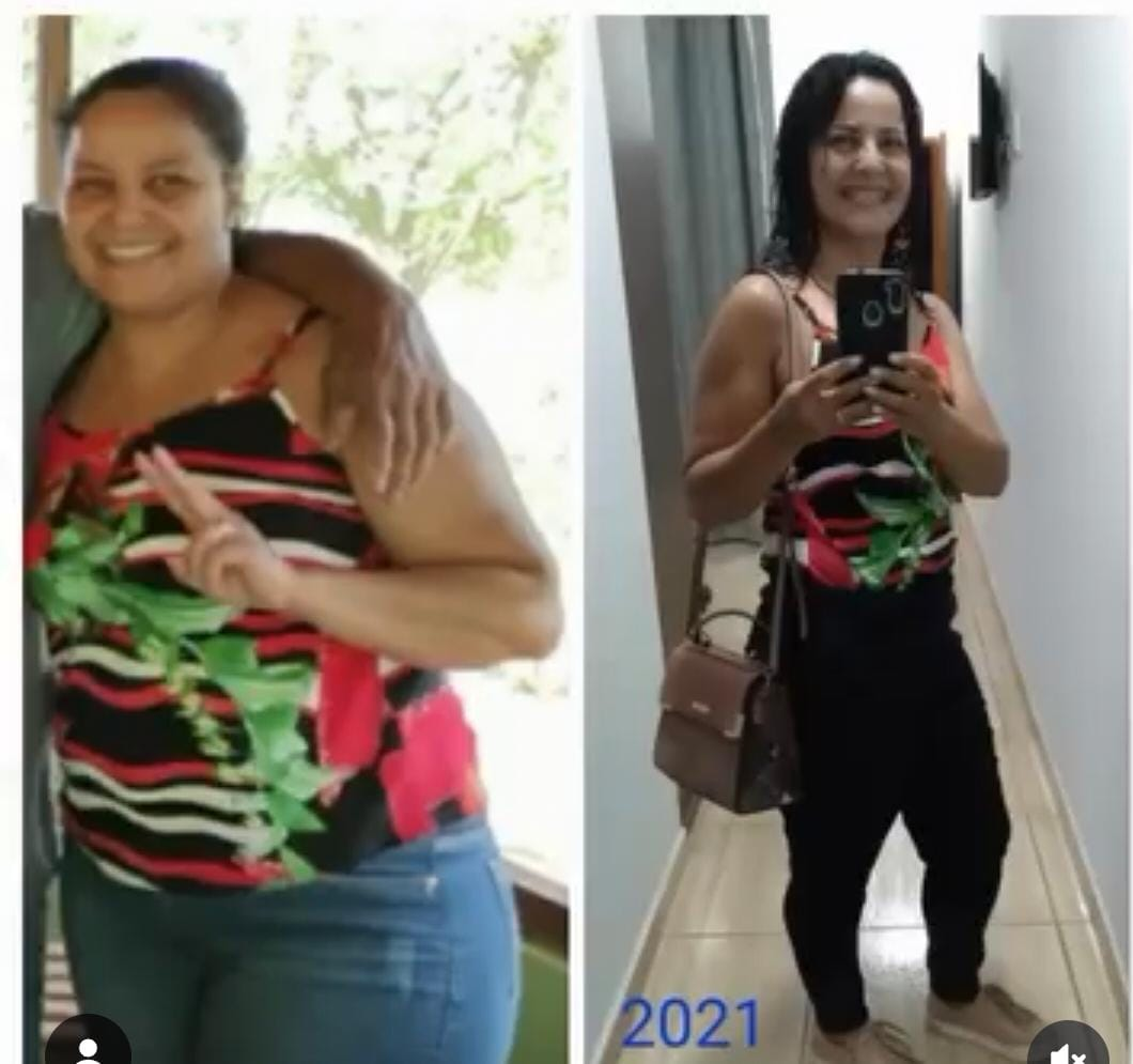 Antes e depois de aluna do Emagreça Correndo