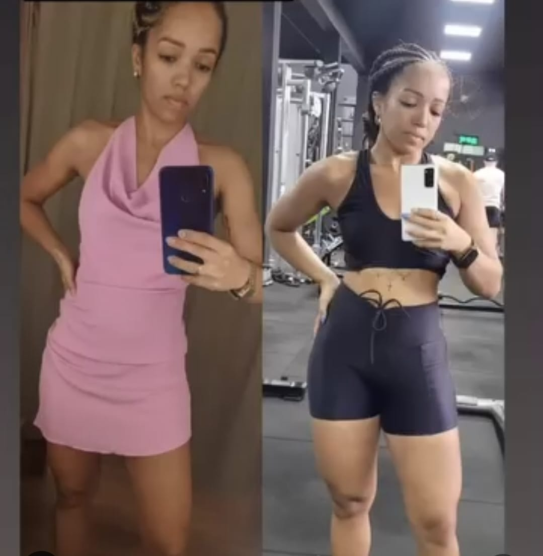 Antes e depois de aluna do Emagreça Correndo