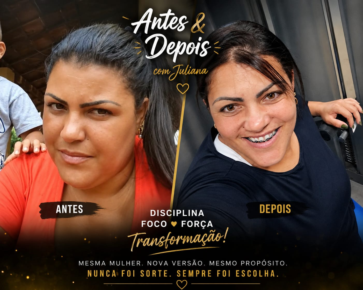 Antes e depois de aluna do Emagreça Correndo